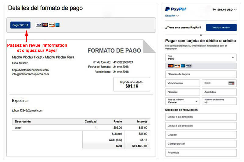 Billet Paypal Machu Picchu Picchu Facture Billet Paypal Machu Picchu Picchu